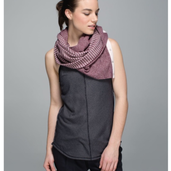 lululemon athletica Accessories - Lululemon Vinyasa Scarf Rulu Bordeaux Stripe NWOT